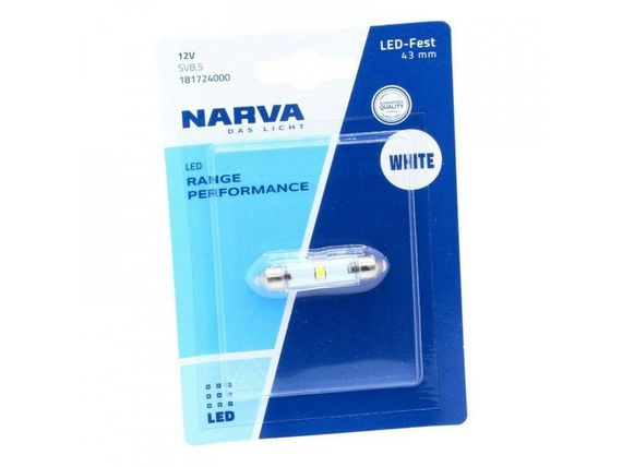 Світлодіодна лампа Narva 18172B1 C5W LED Range Performance Festoon 12V SV8.5 WHITE 6000K 43mm (1 шт) | Зображення 2