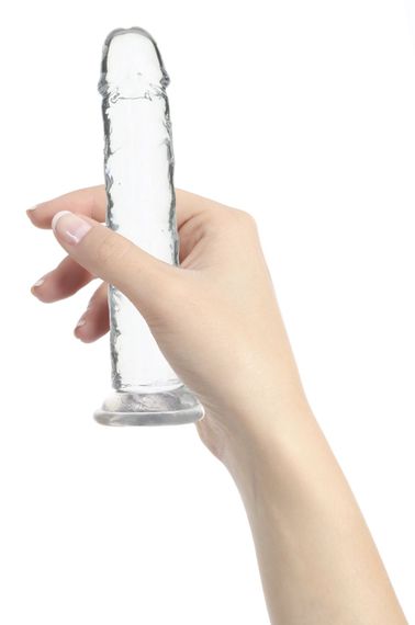 Прозорий фалоімітатор на присосці ADDICTION Vertical Dong 7″, віброкуля в подарунок | Зображення 3