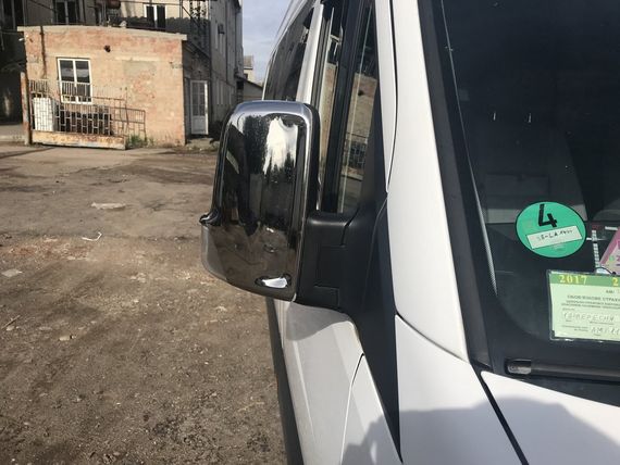 Накладки на дзеркала (2 шт) Хромований пластик для Mercedes Sprinter 2006-2018 рр | Зображення 6