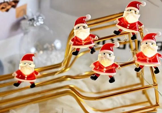 Гірлянда Санта Клаус  на батарейках 2 М 20 ламп | Зображення 2