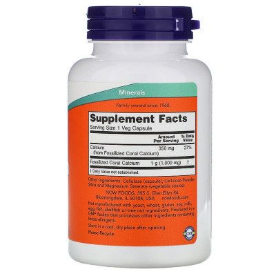 Минералы Now Foods Коралловый Кальций, Coral Calcium, 100 Вегетарианских капсул (NOW-01273) | Зображення 1