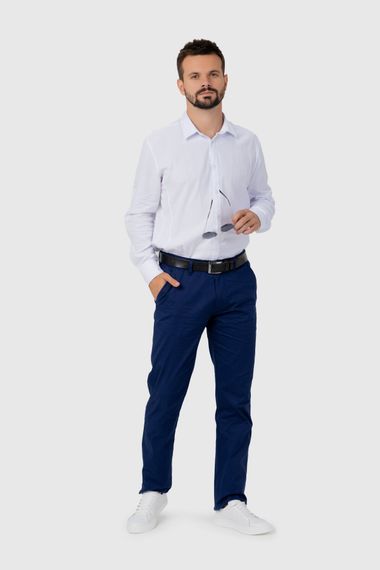 Штани класичні прямі однотонні чоловічі 5-1 31 Синій (2000990065247D) shop (2000990065247) | Зображення 4