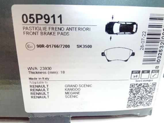 Колодки передні гальмівні Megane II/Scenic II, LPR (05P911) (410608713R) | Зображення 2