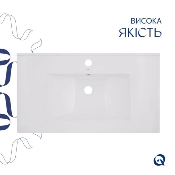 Раковина врізна меблева Qtap Albatross 820x460x180 White з донним клапаном QT01113080CW148475 | Зображення 3
