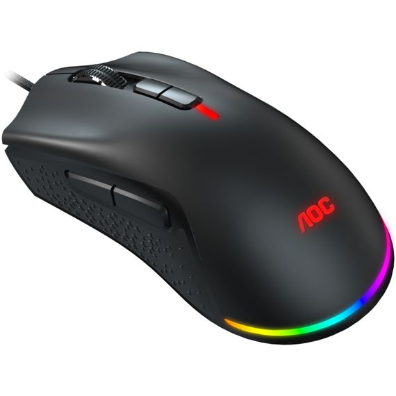 Мишка AOC GM530 ігрова, 16000dpi., 7кн., RGB PMW3389 Kailh switch чорна | Зображення 3