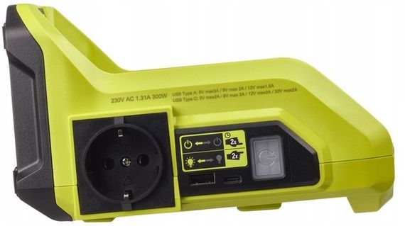Інвертор напруги акумуляторний Ryobi RY36BI300A-0, MAX POWER 36В, 220В, 300Вт/500Вт пікова, (без АКБ та ЗУ) (5133004893)