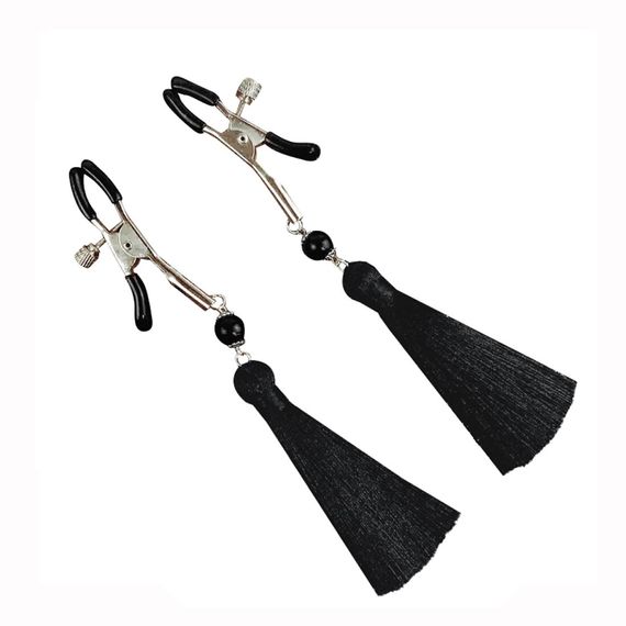 Затискач для сосків Art of Sex - Nipple clamps Black Tassels | Зображення 2