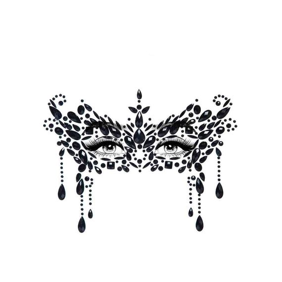 Маскарадна наклейка з коштовностями Leg Avenue Masquerade face jewels sticker O/S | Зображення 1