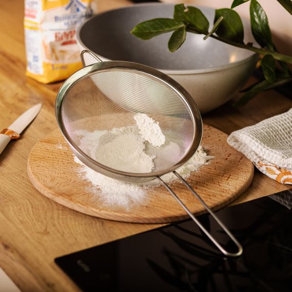 Сито дуршлаг с ручкой 20 см мелкоячеистая сетка из нержавеющей стали HP-19-13 | Зображення 5