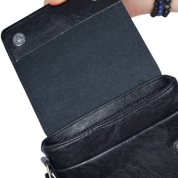 Сумка через плече чоловіча. Сумка чоловіча з якісної екошкіри. Сумка чорна чоловіча | Зображення 2