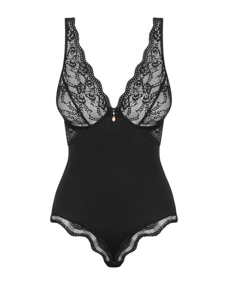 Боді з мереживом Obsessive Luvae Чорне L/XL | Зображення 3