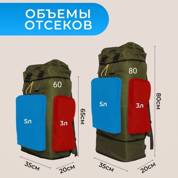 Рюкзак тактичний чорний 4в1 70 л Водонепроникний туристичний рюкзак. Колір: чорний | Зображення 3