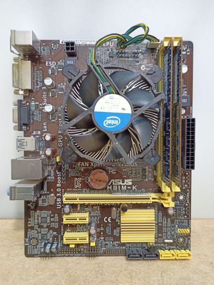 Комплект: Материнська плата Asus H81M-K / Intel Core i5-4570 (4 ядра по 3.2 - 3.6 GHz) / Socket LGA 1150 / 8 GB DDR3 / кулер б/в | Зображення 2