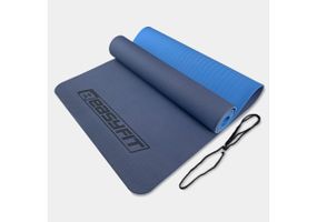Килимок для йоги та фітнесу EasyFit TPE+TC 6 мм двошаровий синій-блакитний (EF-1924-BLB)