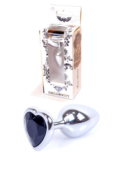 Анальна пробка -Jewellery Silver  Heart PLUGBlack sexstyle