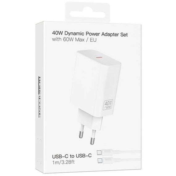 МЗП Borofone BA109A Star PD40W (1USB-C) + кабель Type-C to Type-C White | Зображення 1