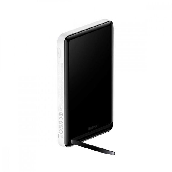 Зовнішній акумулятор Baseus Magnetic Bracket Wireless Fast Charge Power Bank 10000mAh 20W White (With cable | Зображення 6