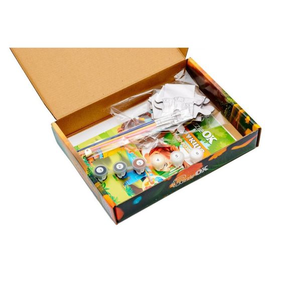 Деревʼяний пазл-розмальовка А5 "Корівка" Puz-22936 пензлик, фарби, клейка плівка | Зображення 5