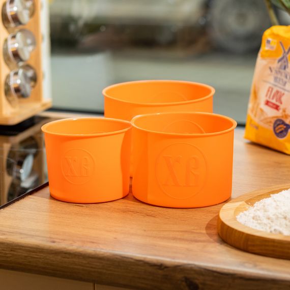 Набір форм для випічки паски силіконові 3 шт 1.7 л, 1 л, 0.6 л форми для паски Помаранчеві HP-35-557O | Зображення 2