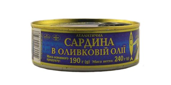 Консерва рибна сардина Ризьке золото шматками в олії 240 г, з/б, шматками
