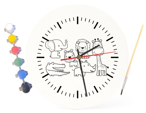 Дитячий набір для творчості годинник розмальовка Веселі Звірятка 30 см (Г0165) | Зображення 3