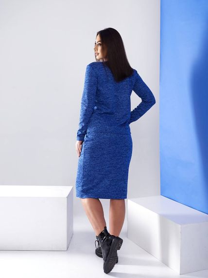 Женский теплый костюм из ангоры-софт юбка миди и кофта VE035 размер 44/46, цвет синий | Зображення 1