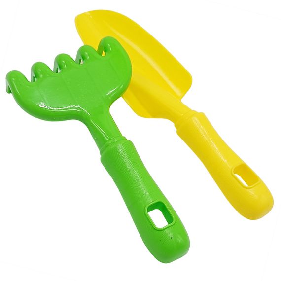Набор для песочницы "Ромашка №5" 1135 лопатка, грабли Зелено-желтый