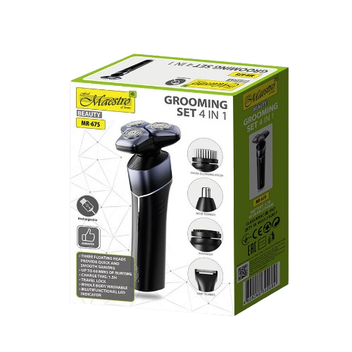 Набір для стрижки акумуляторний 3,7W 600 mAh 4в1 MR-675 Maestro | Зображення 2