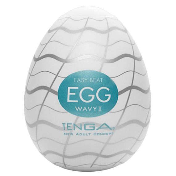 Мастурбатор-яйце Tenga Egg Wavy II з подвійним хвилястим рельєфом Sex Aura