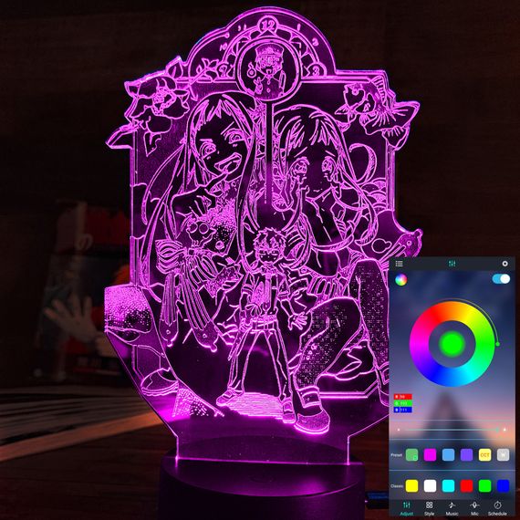 Акриловый светильник-ночник управление с телефона Ханако Кун Три Хранителя часов tty-n001590