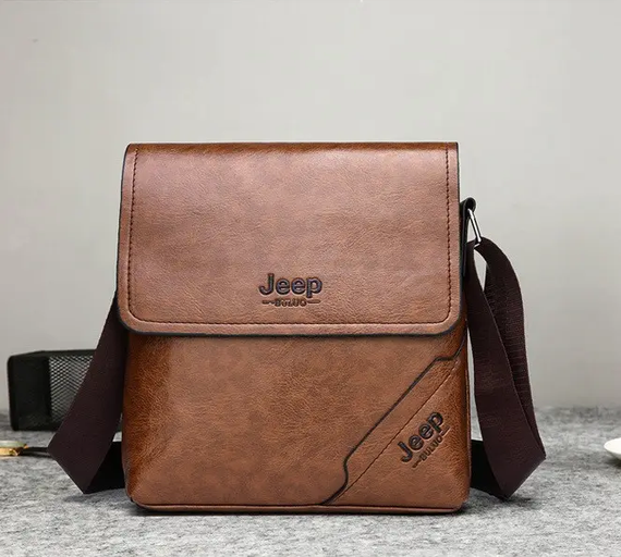 Сумка чоловіча через плече планшет крос-боді Jeep Світло-коричнева (684СК) | Зображення 1