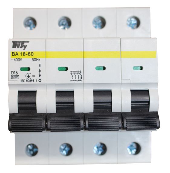 Автоматичний вимикач ВА18-60 4Р 16А 6кА х-ка D Ny95504818 | Зображення 1