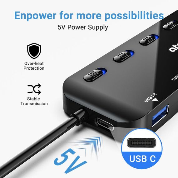 Хаб USB Atolla 3.0 GMS-1107U3 7-портовый | Зображення 3