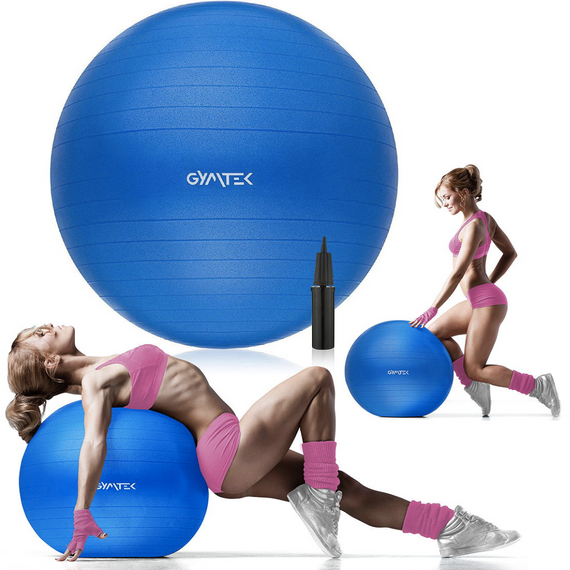 Фітбол Gymtek 65см синій + насос | Зображення 1