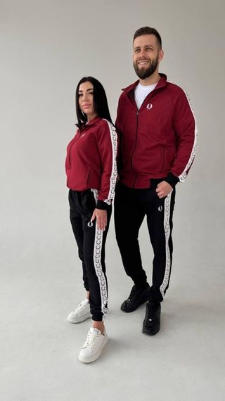 Спортивний костюм унісекс Fred Perry кофта на молнії бордовий