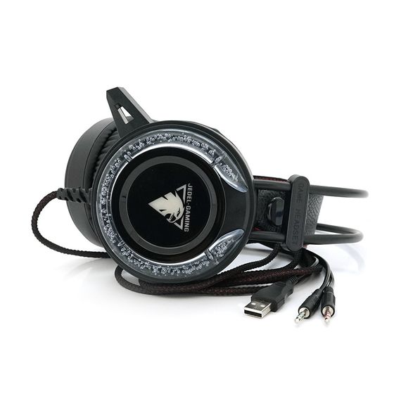 Наушники ведущие с подсветкой Jedel GH-232, с микрофоном, Black | Зображення 2