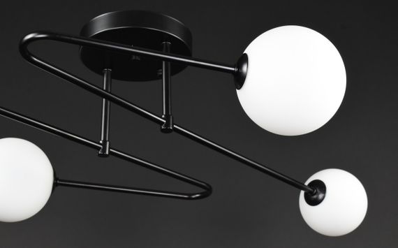 Люстра стельова на 4 лампочки 27898 Чорний 25х60х80 см. | Зображення 3