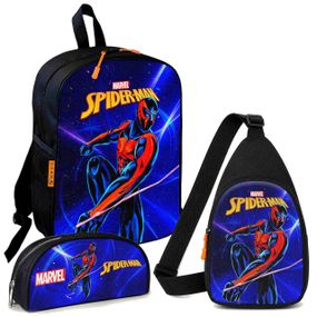 Набор Spider-Man 3 в 1: детский рюкзак + сумка-слинг + пенал, для мальчика и девочки 7–9 лет (6283)