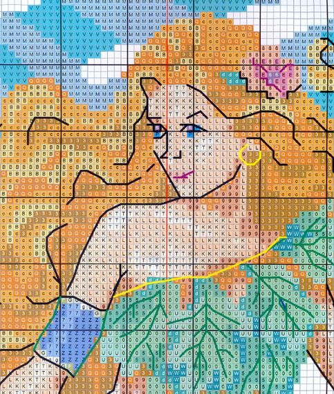 Набір для вишивання за нанесеною на канву схемою ""Mermaid (5)". AIDA 14CT printed 43*56 см | Зображення 4