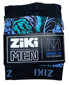 Набор мужских трусов боксеров ZIKI MEN 2 шт в наборе, размер ХS, черный, цветочный