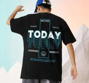 Футболка чоловіча з принтом повсякденна XL Чорний