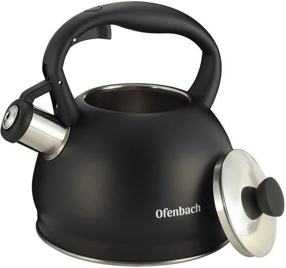 Чайник Ofenbach Magic Kettle 2л з нержавіючої сталі зі свистком, чорний матовий | Зображення 1