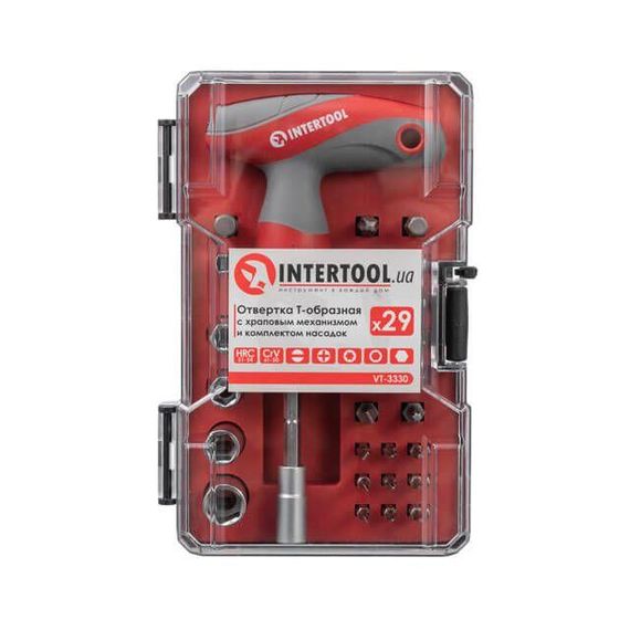 Викрутка Т-подібна з комплектом насадок 29 од. INTERTOOL VT-3330 | Зображення 7