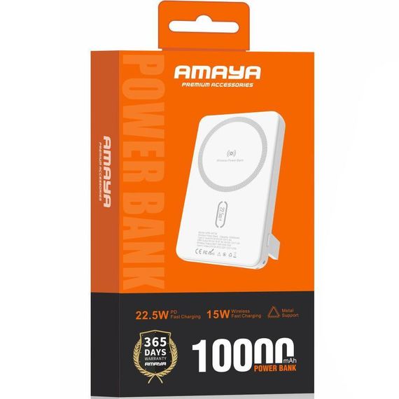 Портативний ЗП Power Bank Amaya WF54 15W+PD22.5W з БЗП 10000 mAh White | Зображення 1