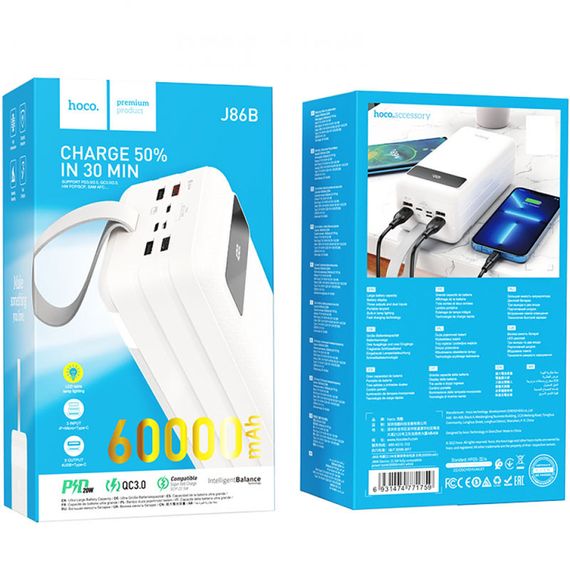 Повербанк Hoco J86B Electric 22.5W 60000 mAh | Зображення 3