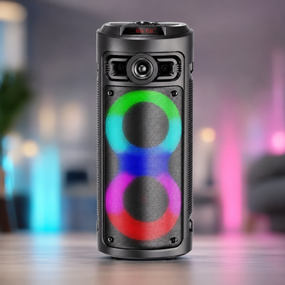 Колонка KTS-2430 Bluetooth / Акустична система з двома 4дюймовими динаміками та бездротовим мікрофоном / Караоке-колонка
