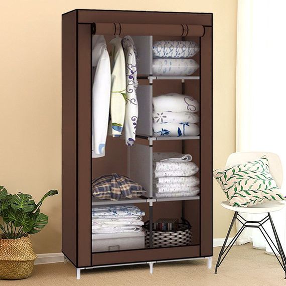 Тканевый шкаф складной STORAGE WARDROBE KM-105 на 2 секции (106х45х170 см), органайзер для одежды | Зображення 3