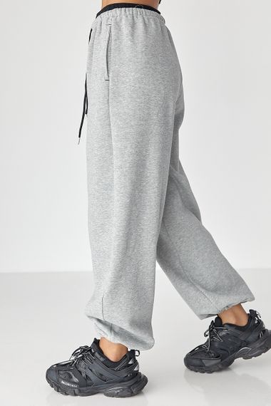 Широкі спортивні штани з начосом - сірий цвет, XL (є розміри) | Зображення 4