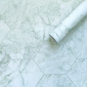 Самоклеюча плівка 0,45х10м х 0,07мм Нефритовий мармур срібні соти SW-00001215