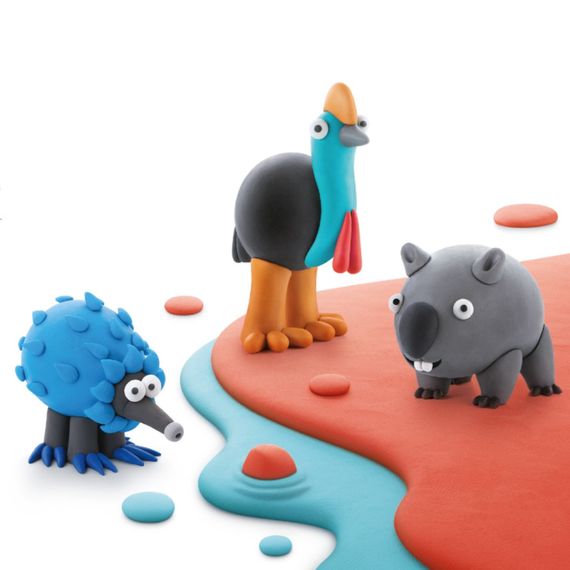 Набір самозатвердіючого пластиліну Австралійські тварини: казуар, єхидна, вомбат ЛІПАКА 60051-UA0 | Зображення 2